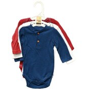 Wholesale - 3pk HENLEY BODYSUITS - THERMAL C/P 48, UPC: 191655337822